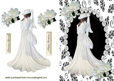 Elegant Lady in White Gown