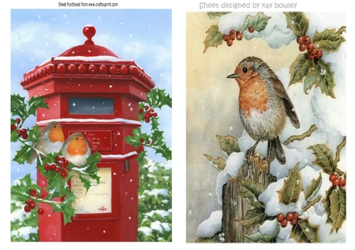 Lovely robin card fronts/toppers in the snow A5