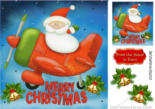 Santa flying in a helicoptor 8x8