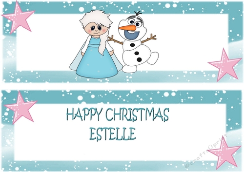 Pretty princess with olaf the snowman with name   ESTELLE  DL Insert