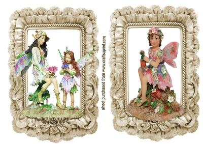 Lovely Faerie Ornaments in Frilly Frame
