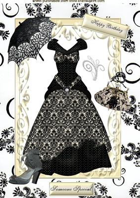 Gorgeous Black/cream Vintage Ladies Accessories A4 Topper