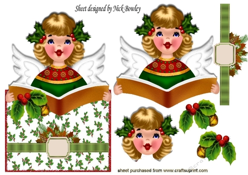 singing carols with holly pretty angel over the edge