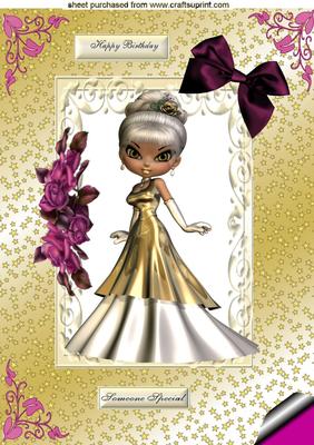 Cute Lady in Pretty Frame A4 Topper
