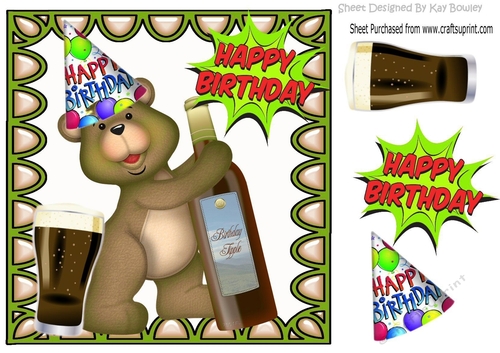 Nothing like a birthday tipple to celebrate your birthday in green frame
