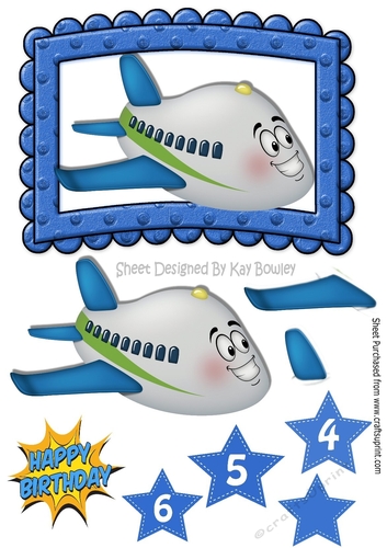 Lovely Toony Aeroplane in blue