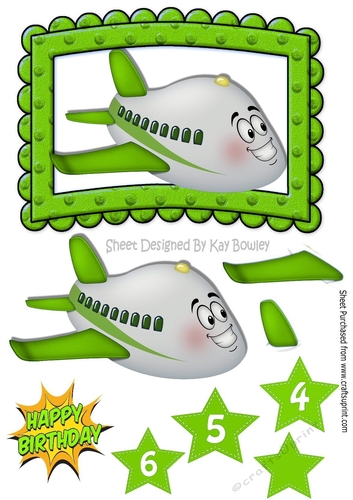 Lovely Toony Aeroplane in green