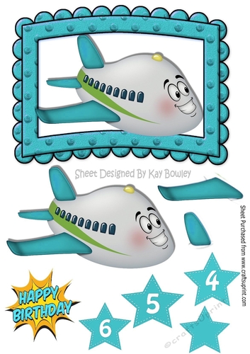 Lovely Toony Aeroplane in turq