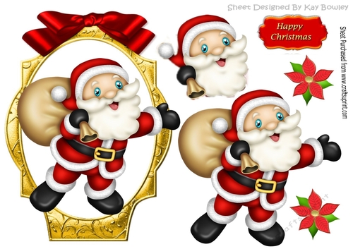 Jolly santa with his sack of lovely pressies