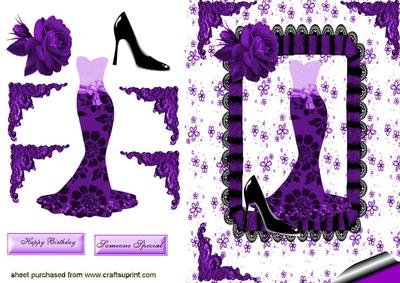 Elegant Ladies Dress in Purple
