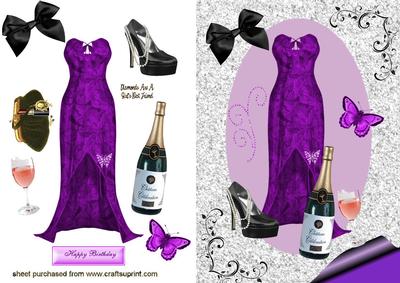 Ladies Evening Dress in Purple