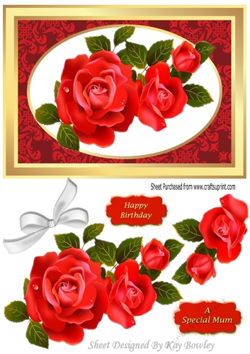 Pretty red roses with white bow A5