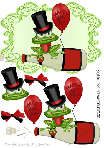 HAPPY NEW YEAR! From Mr Froggie with champagne