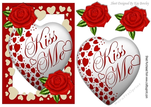 Kiss me heart! with red roses