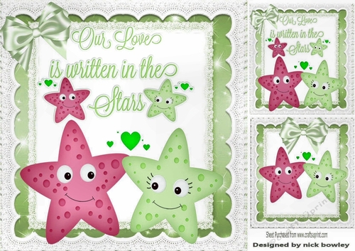 Our love is written in the stars, with lace and bow 8x8