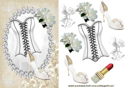 White Basque with White Roses in Diamond Frame