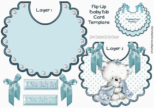 Cute little white bear with his/her blue blanket on a bib