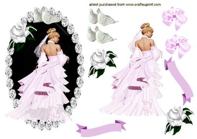 Elegant Lady in Pink Gown & Diamond Frame