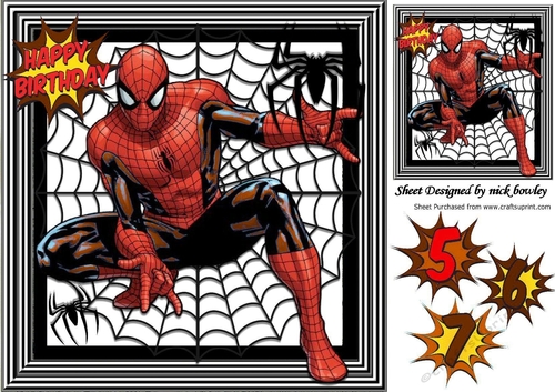 super hero in spider web 8x8