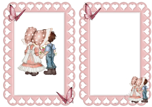 true love, in pretty heart frame with butterflies