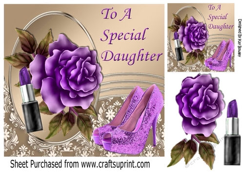 Pretty rose with purple shoes and lipstick for a DAUGHTER 8x8