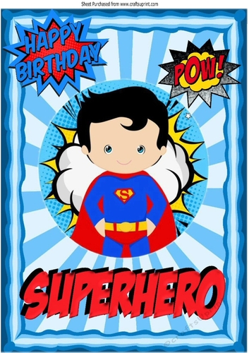 Super boy hero to save our day with captions A4