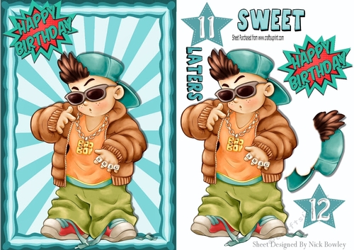 Cool Dude bad boy with captions A5