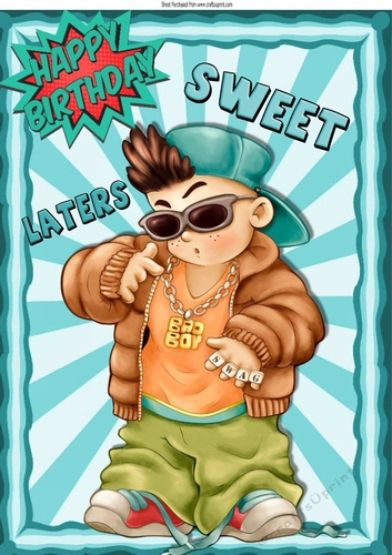 Cool Dude bad boy with captions A4