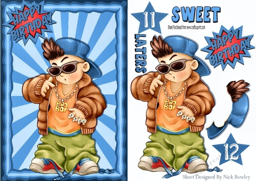 Cool Dude bad boy in blue hat with captions A5