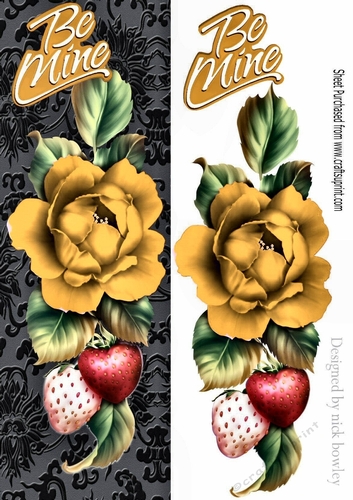 Pretty cascading gold roses with strawberry and black damask tall DL
