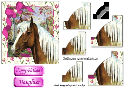 Lovely palomino horse with pink bow side stacker pyramids