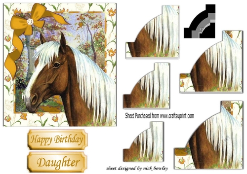 Lovely palomino horse with gold bow side stacker pyramids