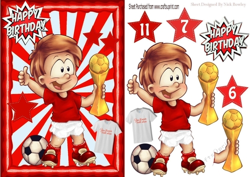 Im The champion footballer in red & white A5