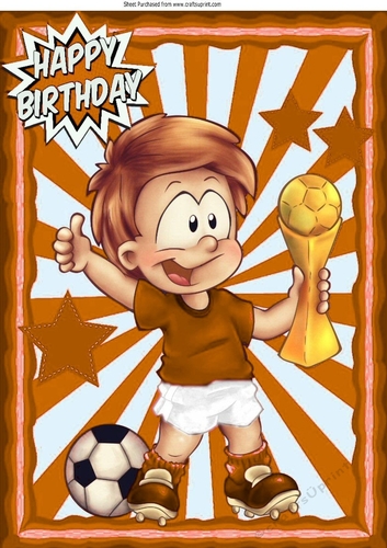 I am The champion footballer in brown A4