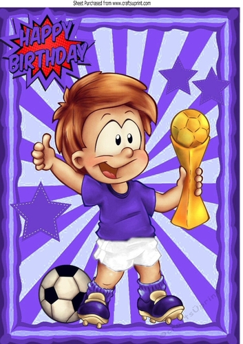 I am The champion footballer in purple A4