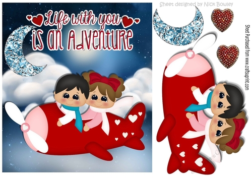 LIFE WITH YOU IS AN ADVENTURE!  flying to the moon 8x8