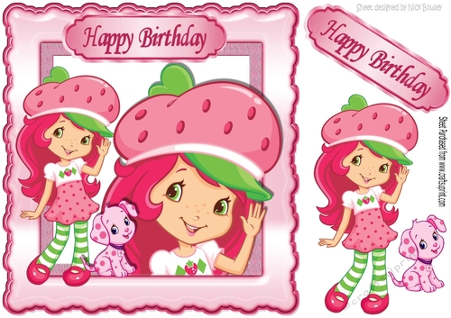 Strawberry Bonnet girl with puppy 8x8