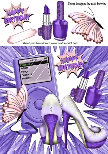 pretty shoes with purple ipod & butterflies