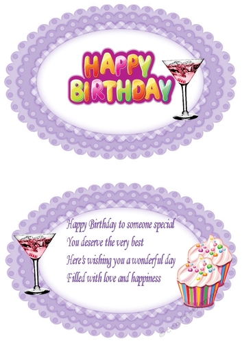 Lovely Birthday with cupcakes with sprinkles  insert with verse