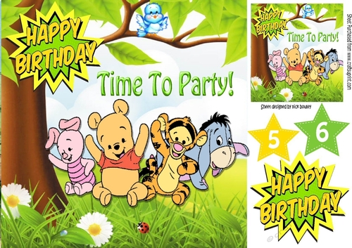 Time to party with my best friends, cute bear and friends 8x8
