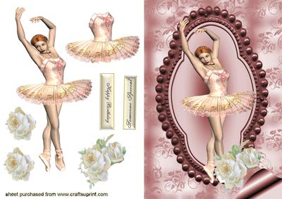 Pretty Ballerina with White Roses