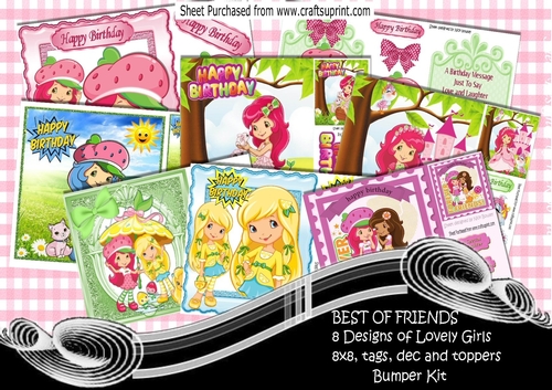 BEST OF FRIENDS! 8 Designs of little girls bumper kit one