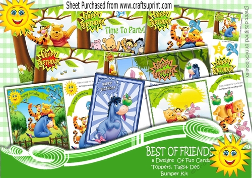 Lovely fun Bear with friends, 8 Designs Bumper kit