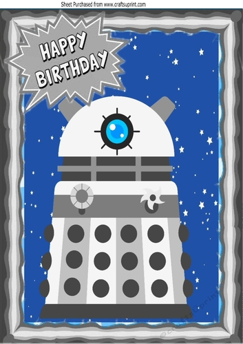 Silver Dalek, with stars in the sky A4