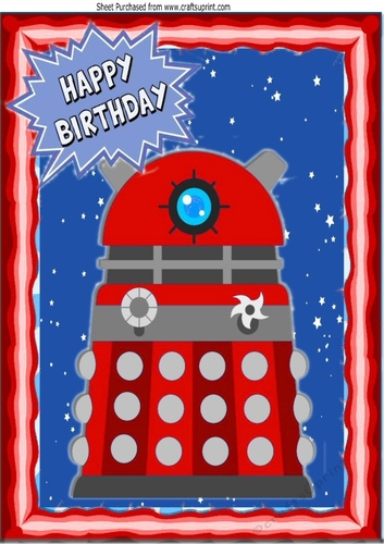 Red Dalek, with stars in the sky A4