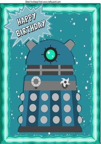 Turq Dalek, with stars in the sky A4