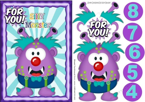 Monster just for you birthday age, 4 to 8 yrs A5