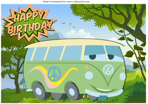 Toony Camper van in the meadow A4