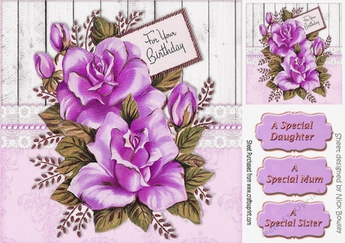 lilac roses for your Birthday 8x8