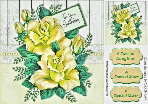gold roses for your Birthday 8x8